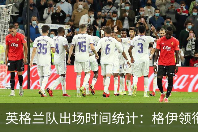 英格兰队出场时间统计：格伊领衔，赖斯紧随其后